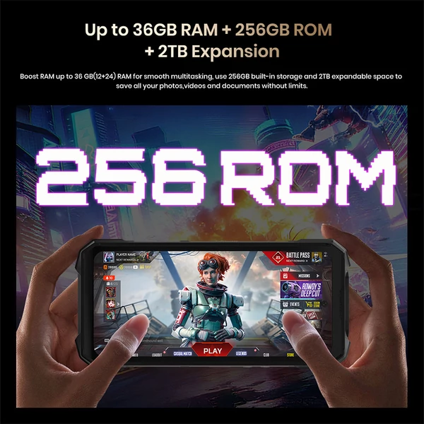 FOSSiBOT F115 Ultra strapabíró okostelefon, Dimensity 7100 5G, 36GB RAM, 256GB tárhely, 20000mAh, lézeres távmérő, hőkamera, éjjellátó
