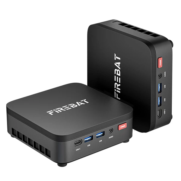 FIREBAT R3 mini PC, Ryzen 3 4300U, 16GB RAM, 512GB SSD, Radeon grafika, HDMI/DP/USB‑C 4K, M.2 bővítés, gigabit LAN, WiFi 6, BT 5.2