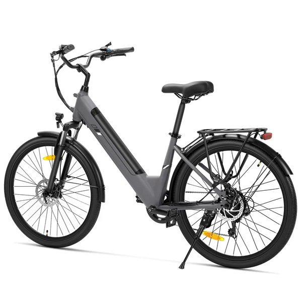 Touroll J2 ST elektromos kerékpár, 250W motor, 36V 15.6Ah akku, 26” kerék, 25km/h, 100km hatótáv, tárcsafék, első teleszkóp – Szürke