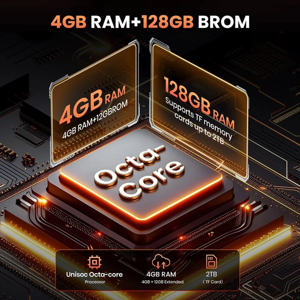 FOSSiBOT S7 okostelefon, 6.9'' 120Hz HD+ kijelző, hátsó 1.85'' képernyő, Unisoc T615, 4GB RAM, 128GB tárhely, 5000mAh, 16MP kamera, Dual 4G SIM - Arany