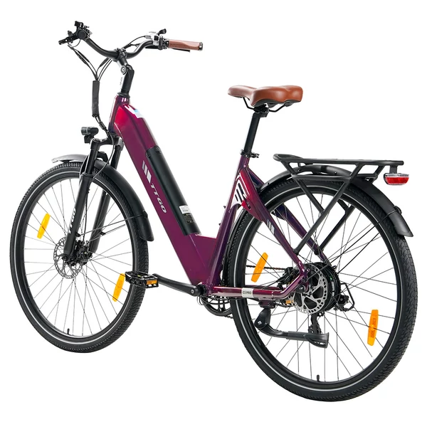TTGO C3 Pro elektromos kerékpár, 250W motor, 36V 20Ah akku, 28” kerék, 25km/h, 120km hatótáv, hidraulikus fék, rugóvilla, torque szenzor – Piros