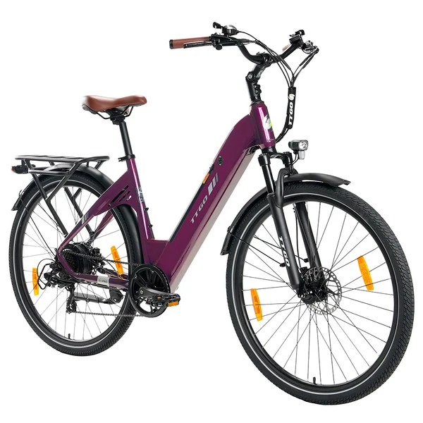 TTGO C3 Pro elektromos kerékpár, 250W motor, 36V 20Ah akku, 28” kerék, 25km/h, 120km hatótáv, hidraulikus fék, rugóvilla, torque szenzor – Piros