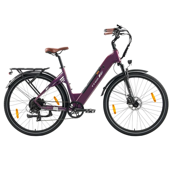 TTGO C3 Pro elektromos kerékpár, 250W motor, 36V 20Ah akku, 28” kerék, 25km/h, 120km hatótáv, hidraulikus fék, rugóvilla, torque szenzor – Piros