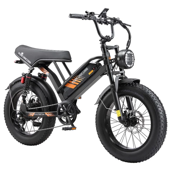 PURE UNICORN U5 elektromos kerékpár, 1000W motor, 48V 19.2Ah akkumulátor, 20×4” fat gumi, 45 km/h, 80 km hatótáv, hidraulikus fék, rugózás, Shimano 7 seb.
