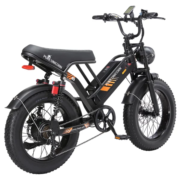 PURE UNICORN U5 elektromos kerékpár, 1000W motor, 48V 19.2Ah akkumulátor, 20×4” fat gumi, 45 km/h, 80 km hatótáv, hidraulikus fék, rugózás, Shimano 7 seb.