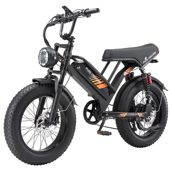 PURE UNICORN U5 elektromos kerékpár, 1000W motor, 48V 19.2Ah akkumulátor, 20×4” fat gumi, 45 km/h, 80 km hatótáv, hidraulikus fék, rugózás, Shimano 7 seb.