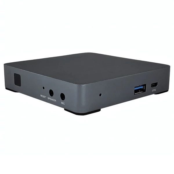 X36‑mini mini PC, RK3566 négymagos 1.8GHz, 4GB RAM, 16GB eMMC, HDMI 4K, USB, gigabites LAN, 3.5 mm audio, WiFi 5, BT 4.2, Android 15/Linux