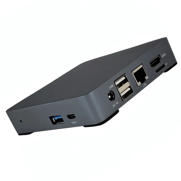 X36‑mini mini PC, RK3566 négymagos 1.8GHz, 4GB RAM, 16GB eMMC, HDMI 4K, USB, gigabites LAN, 3.5 mm audio, WiFi 5, BT 4.2, Android 15/Linux