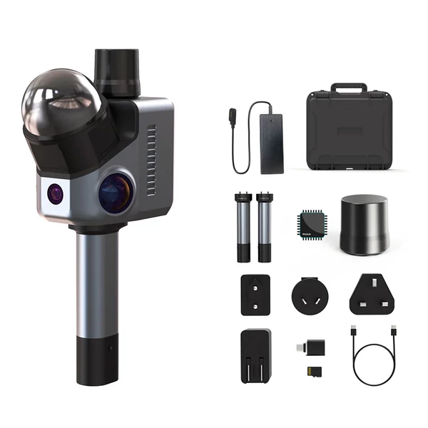 3DMakerpro Hawk LiDAR 3D szkenner, 1.5 cm pontosság, 484k pont/s, 360×63.5° FOV, 80–140 m hatótáv, dupla 13 MP kamera, IP65 fém ház, 12 000 mAh akku