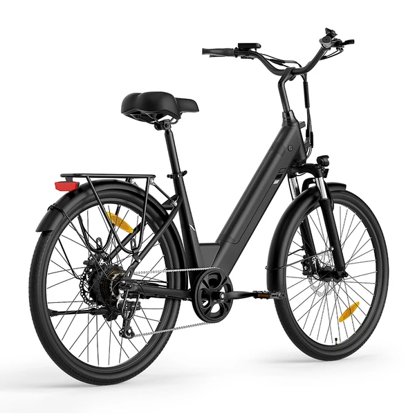 Touroll J2 ST Pro lépcső nélküli elektromos kerékpár, 450W csúcsteljesítmény, 36V 15.6Ah kivehető akkumulátor, 25km/h, 100km hatótáv, hidraulikus fék