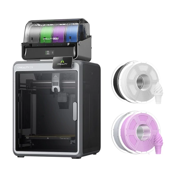 Creality K2 Combo 3D nyomtató + 4 kg Mecpow HS PLA+ filament (fehér/lila/szürke/fekete)