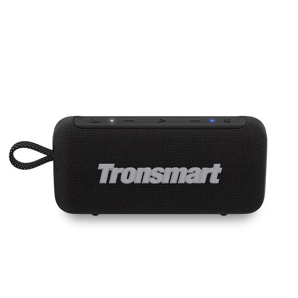 Tronsmart Trip 2 hordozható kültéri Bluetooth hangszóró, SoundPulse mély basszus, 42mm driver, IPX7 vízálló, 20 órás üzemidő - Fekete