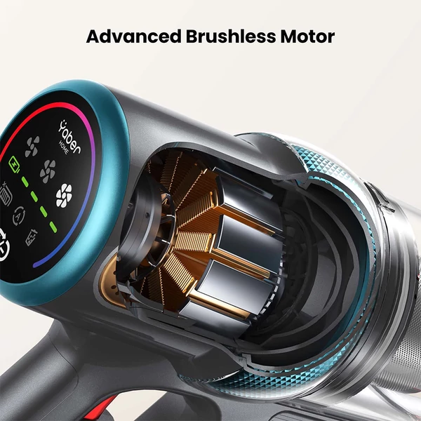 Yaber P20 vezeték nélküli porszívó, 33kPa szívóerő, 400W motor, 52 perc üzemidő, 0.8L tartály, önállóan álló, HEPA szűrés, LED kijelző, gubancgátló kefe
