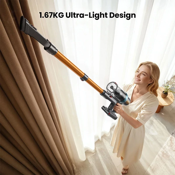 Yaber P20 vezeték nélküli porszívó, 33kPa szívóerő, 400W motor, 52 perc üzemidő, 0.8L tartály, önállóan álló, HEPA szűrés, LED kijelző, gubancgátló kefe