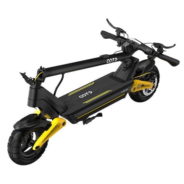 OOTD S10 összecsukható elektromos roller, 10" kerék, 1400W motor, 48V 20Ah akku, 25km/h, 60–70km hatótáv, 120kg teherbírás, IPX4, APP – Sárga