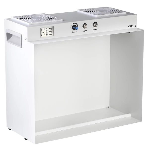 LTQ Vapor CW‑12 lamináris áramlású fülke, 43×33 cm FFU steril boksz H12 HEPA szűrővel laborhoz és gombatermesztéshez