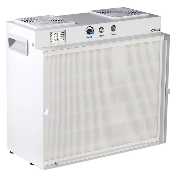 LTQ Vapor CW‑12 lamináris áramlású fülke, 43×33 cm FFU steril boksz H12 HEPA szűrővel laborhoz és gombatermesztéshez