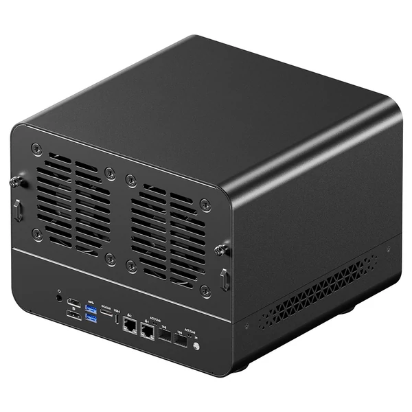 AOOSTAR WTR MAX 11 fiókos NAS mini PC barebone, AMD R7 Pro 8845HS, HDMI/DP/USB4, 2.5G+10G LAN, Oculink, SD, Type‑C – EU csatlakozó
