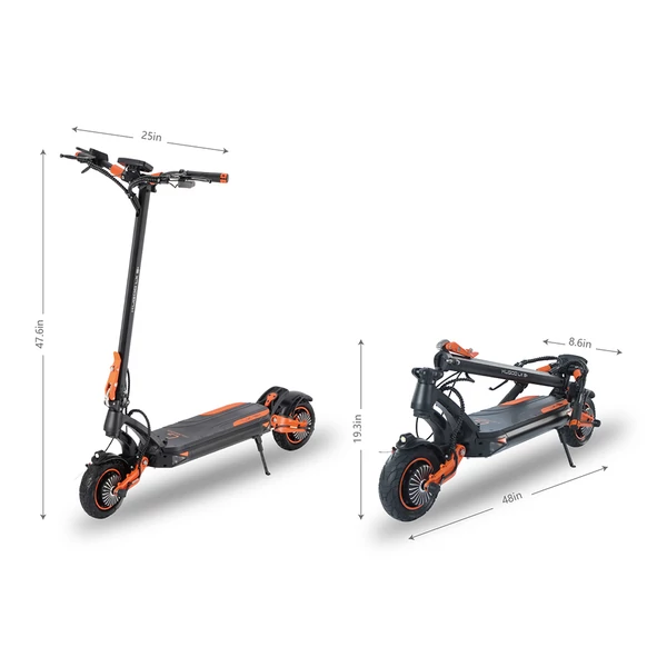 Kugoo LX9+ elektromos roller, 2×650W motor, 48V 18.2Ah akkumulátor, 55 km/h, 65 km hatótáv, 9” kerék, tárcsafék, rugós felfüggesztés