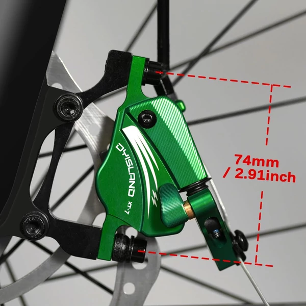DYISLAND XT‑7 hidraulikus tárcsafék nyereg, bowdenes első‑hátsó fék MTB/országúti/elektromos kerékpárhoz - Zöld