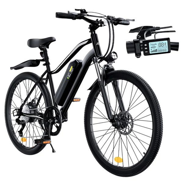 EB3S elektromos kerékpár, 350W motor, 36V 15Ah akku, 35km/h, 90km hatótáv, 26” terepgumi, IPX4, tárcsafék, első villa, 150kg teherbírás