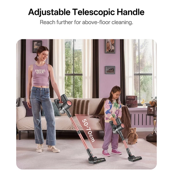 Vactidy V10 Pro vezeték nélküli porszívó, 45000Pa szívóerő, 550W motor, 45 perc üzemidő, LED kijelző, 5 lépcsős szűrés