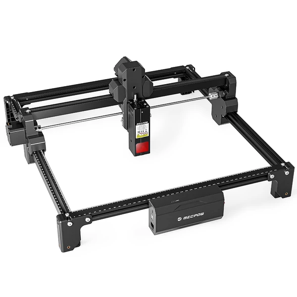 Mecpow X3S 12W lézergravírozó, 10000mm/perc sebesség, 0.01mm pontosság, 360×360mm terület, bővíthető 360×730mm-re, WiFi/USB‑C, LightBurn