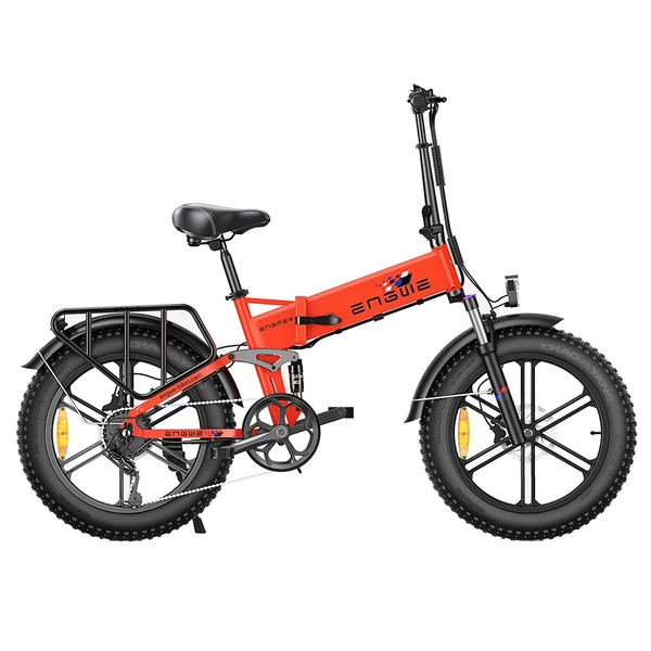 ENGWE Engine X összecsukható elektromos kerékpár, 20×4.0 Chaoyang terepgumik, 250W motor, 48V 13Ah akku, 25 km/h, 100 km hatótáv, dupla tárcsafék – Piros