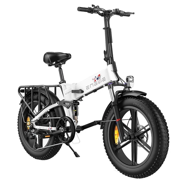 ENGWE Engine X összecsukható elektromos kerékpár, 20×4.0 Chaoyang terepgumik, 250W motor, 48V 13Ah akku, 25 km/h, 100 km hatótáv, dupla tárcsafék – Fehér