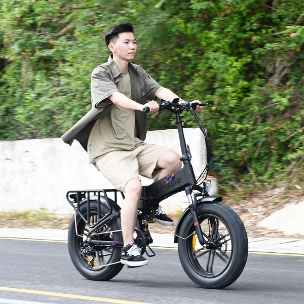 ENGWE Engine X összecsukható elektromos kerékpár, 20×4.0 Chaoyang terepgumik, 250W motor, 48V 13Ah akku, 25 km/h, 100 km hatótáv, dupla tárcsafék – Fekete
