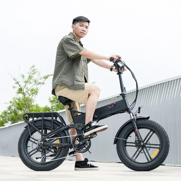 ENGWE Engine X összecsukható elektromos kerékpár, 20×4.0 Chaoyang terepgumik, 250W motor, 48V 13Ah akku, 25 km/h, 100 km hatótáv, dupla tárcsafék – Fekete