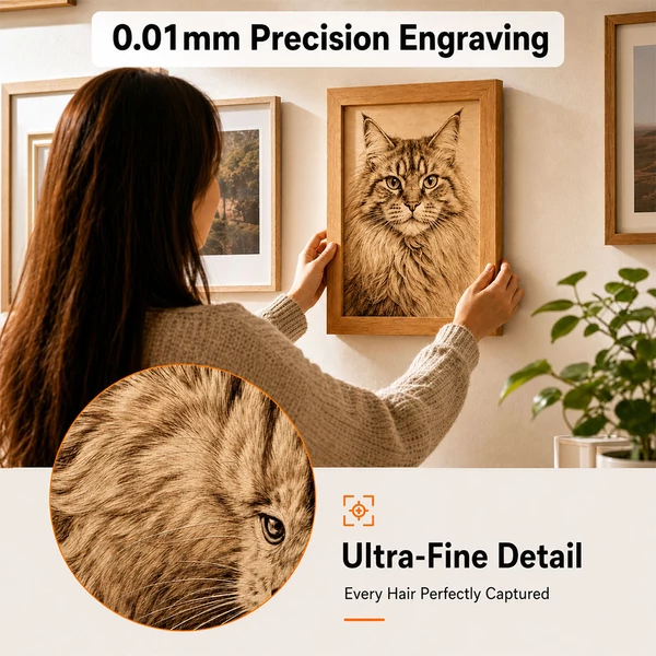 Carverall A1Pro 10W lézergravírozó, 455nm kék lézer, 12000mm/perc, 0.01mm pontosság, 100×100mm munkaterület, zárt Class 1, WiFi/USB