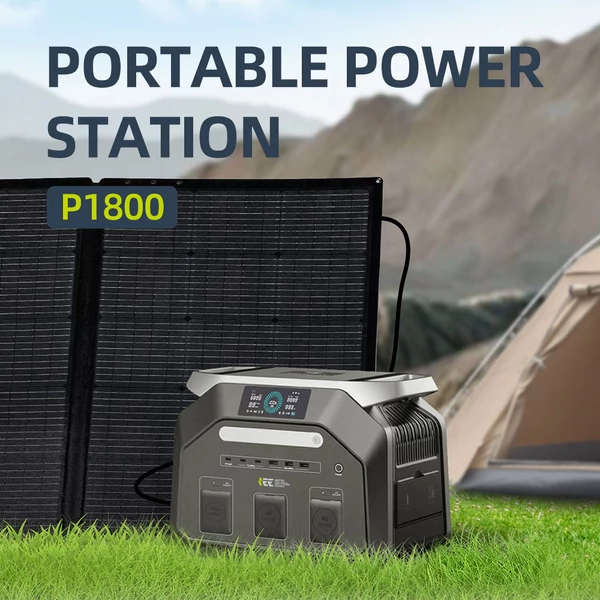 IEETek P1800 hordozható erőmű – 1024Wh LiFePO4 akkumulátor, 1800W tiszta szinusz, 3600W csúcs, 1200W gyorstöltés, 500W napelem, <10ms EPS