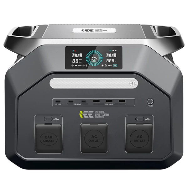 IEETek P1800 hordozható erőmű – 1024Wh LiFePO4 akkumulátor, 1800W tiszta szinusz, 3600W csúcs, 1200W gyorstöltés, 500W napelem, <10ms EPS