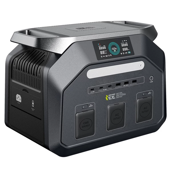 IEETek P1800 hordozható erőmű – 1024Wh LiFePO4 akkumulátor, 1800W tiszta szinusz, 3600W csúcs, 1200W gyorstöltés, 500W napelem, <10ms EPS