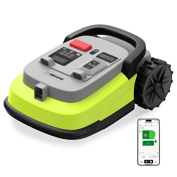 UBHOME M10 robotfűnyíró, RTK+AI navigáció, vezeték nélkül, 7000 m², 55% emelkedő, 15 zóna, akadálykerülés, 230 mm, APP