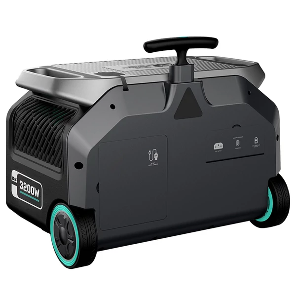 IEETek P3200 hordozható erőmű, 2048Wh LiFePO4 akkumulátor, 3200W tiszta szinusz, 6400W csúcs, 1.5h gyorstöltés, 1000W napelem bemenet