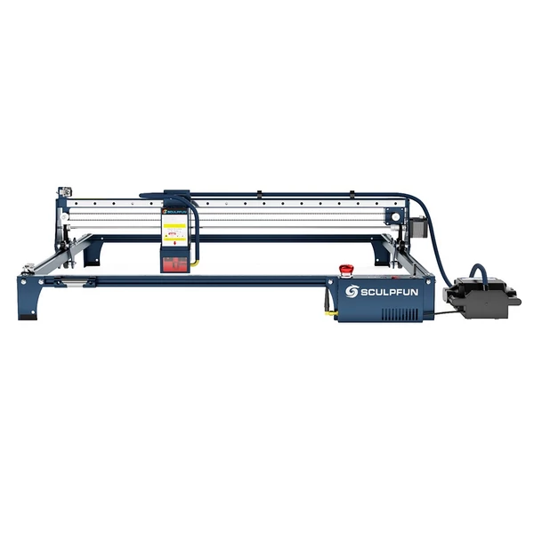 SCULPFUN S30 Ultra 33W lézervágó + 660×660 mm lézerágy + forgatóegység