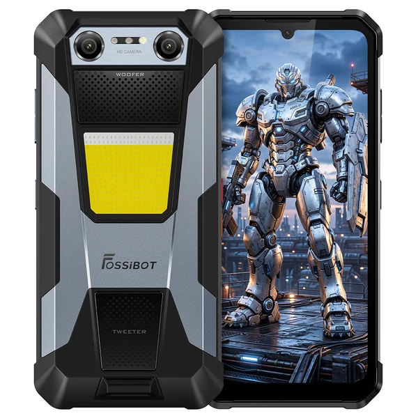 FOSSiBOT F106 Plus strapabíró okostelefon, 6GB RAM, 128GB, 12000mAh, 120dB hangszóró, 20MP éjjellátó, 50MP kamera, 6.745'' 120Hz, Android 16, IP68, NFC