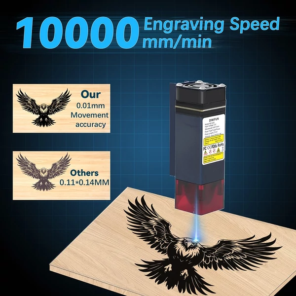 DIMIFUN D9 A25 2.5W hordozható lézergravírozó, szemvédelem, 10000mm/perc, 0.06mm pont, 130×130mm, halk működés