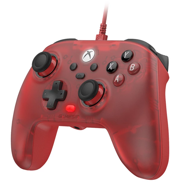 GameSir T7 vezetékes játékvezérlő, Hall-effektus karok és ravaszok, Xbox/Xbox One X/S, Steam, Windows 10/11 – Rubint vörös