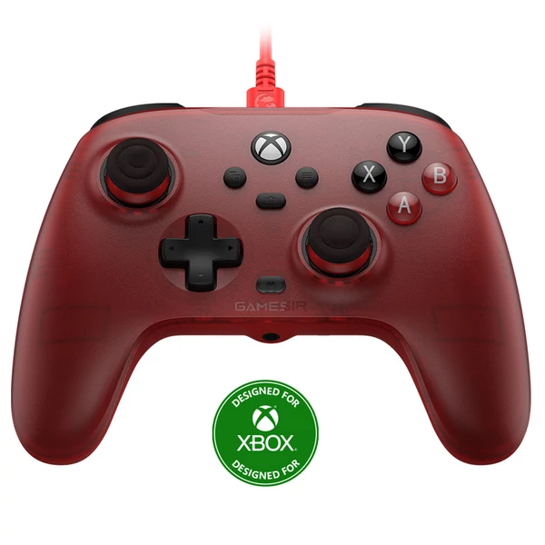 GameSir T7 vezetékes játékvezérlő, Hall-effektus karok és ravaszok, Xbox/Xbox One X/S, Steam, Windows 10/11 – Rubint vörös