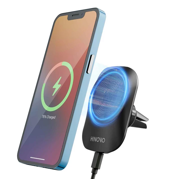 HINOVO MC1‑2 15W mágneses vezeték nélküli autós töltő iPhone 12/13 készülékekhez