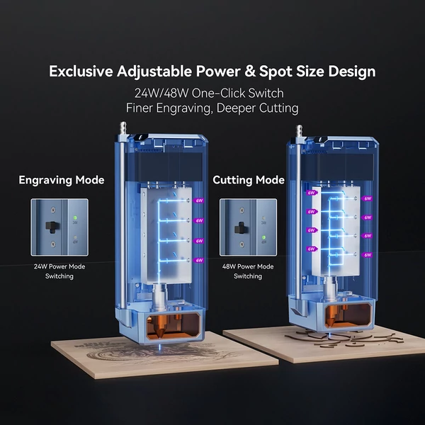 IKIER K40 MAX 40W lézergravírozó, 850×800 mm nagy terület, 600 mm/s sebesség, 0.01 mm pontosság, autofókusz, ultra‑finom lézerpont