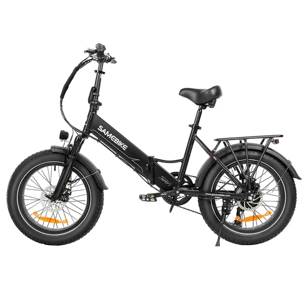 SAMEBIKE LOTDM200-II-FT összecsukható e-bike, 750W, 48V 13Ah, 20×4” fat gumi, 40km/h, 80km hatótáv, dupla rugózás, NFC, Shimano 7 – Fekete