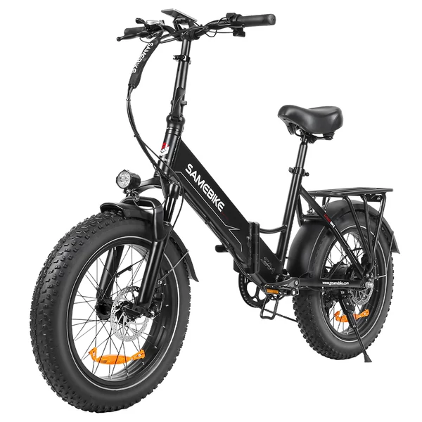 SAMEBIKE LOTDM200-II-FT összecsukható e-bike, 750W, 48V 13Ah, 20×4” fat gumi, 40km/h, 80km hatótáv, dupla rugózás, NFC, Shimano 7 – Fekete