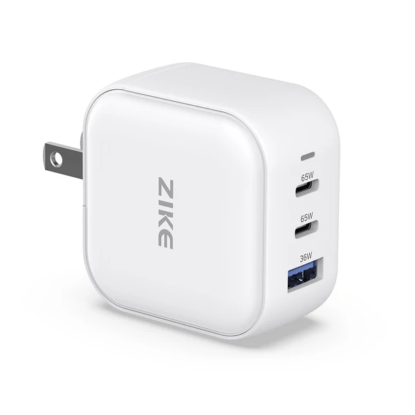 ZIKE Z265B 66W GaN fali töltő, USB‑C 3 porttal, gyorstöltés telefonhoz, tablethez és laptophoz