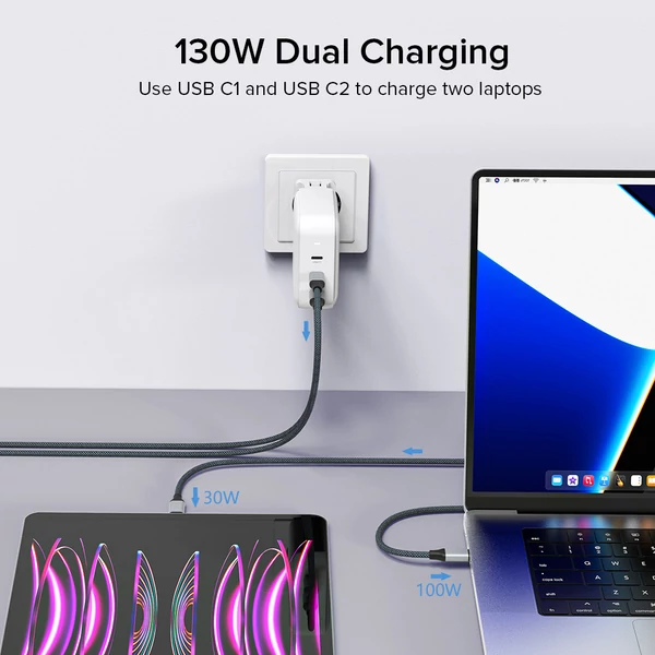 ZIKE Z1214 140W GaN PD3.1 USB‑C hálózati töltő, nagy teljesítményű gyorstöltés laptophoz és mobilokhoz