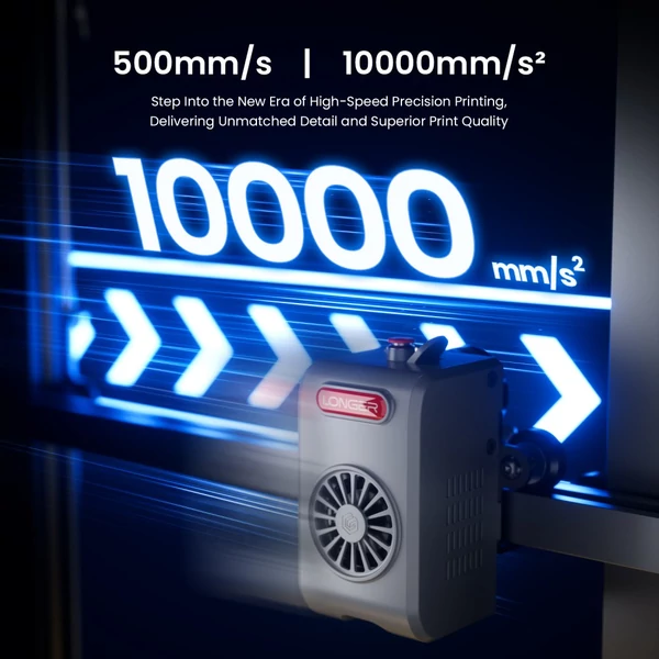 LONGER LK10 Plus 3D nyomtató, 500 mm/s gyors, 0.1 mm pontosság, 320×320×400 mm térfogat, automata szintezés, 300°C hotend, WiFi/LAN/USB