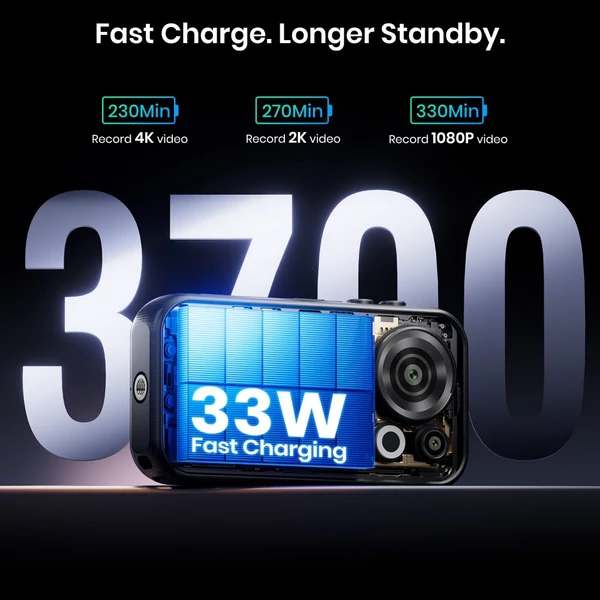 FOSSiBOT F116 Pro strapabíró okostelefon, 12GB/256GB, Dimensity 7300 5G, 48MP OIS, 50MP kamera, 4.0'' 120Hz, 3700mAh, Android 16, IP68/IP69K, NFC - Szürke